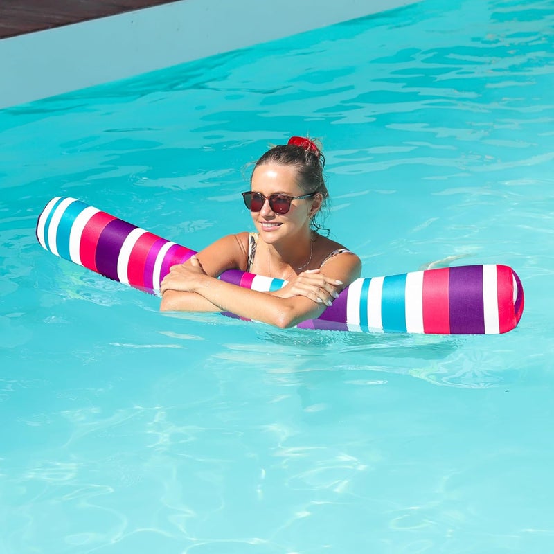 FindUWill 2 Pack Inflatable Swim Pool Noodles, Pool Noodles Floats for Adults, Soft Fabric Covered Large Swim Noodles for Lake, Beach - Image 3